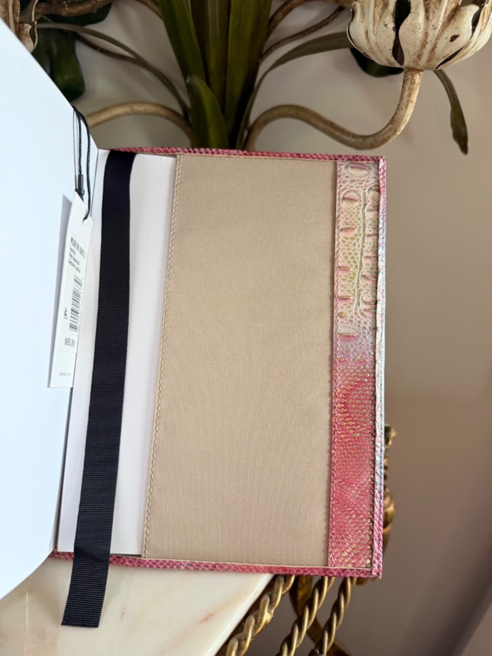 💖 NWT Brahmin SAMPLE Multi Sundial Pink Iridescent Leather Journal Notebook💖 - Picture 8 of 9